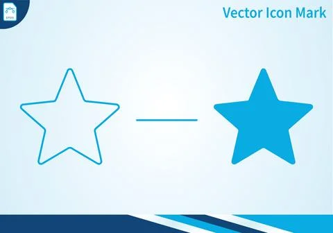 Star icon outline and solid graphic for rating. Stock Illustration