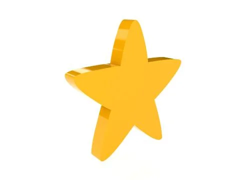 Star icon over white background. Concept 3D illustration. Illustrazione stock