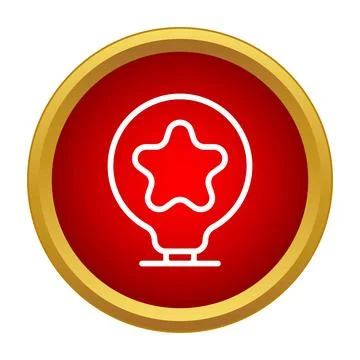 Star icon pin button indicating quality ranking level 库存插图