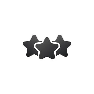Star icon, ranking mark. Three stars customer product rating review. Stock ve Stock Illustration