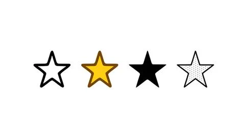  Star icon set in different styles. Favorite or rating vector illustration... Stock Photos