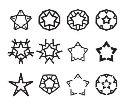 Star icon set Stock Illustration