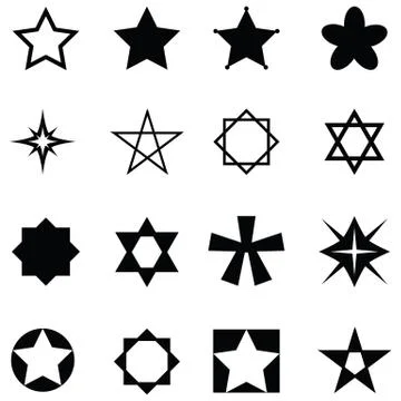 Star icon set Stock Illustration
