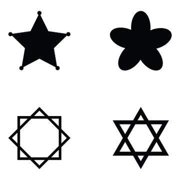 Star icon set Stock Illustration