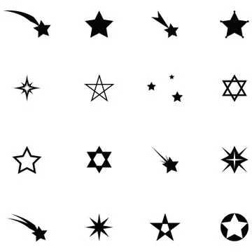 Star icon set Stock Illustration