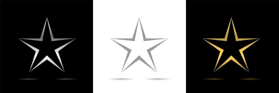 Star icon set Stock Illustration