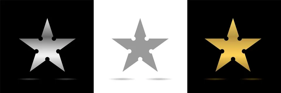 Star icon set Stock Illustration