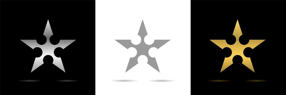 Star icon set Stock Illustration