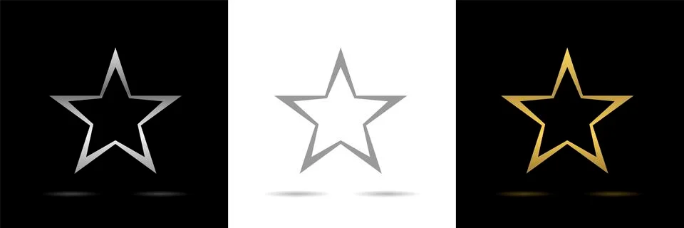 Star icon set Illustrazione stock