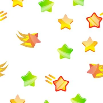 Star Icon Set Vector Seamless Pattern Stock Illustration