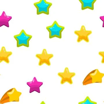 Star Icon Set Vector Seamless Pattern Illustrazione stock