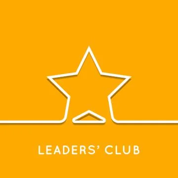 Star icon with shadow on orange background. Vector illustration Stockillustratie