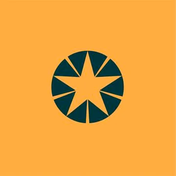 Star icon template design in round shape Stock Illustration