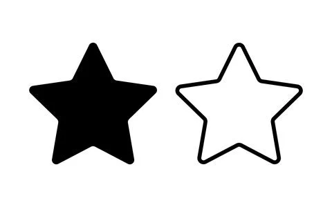 Star icon vector with filled and outline Stock Illustration