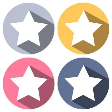 Star icon , Vector illustration flat design with long shadow Stock Illustration