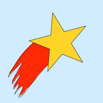 Star icon. Vector illustration of a red star on blue background. Stock Illustration