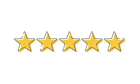 Star icon. Vector yellow isolated five stars. Customer feedback concept. Vector Stock Illustration