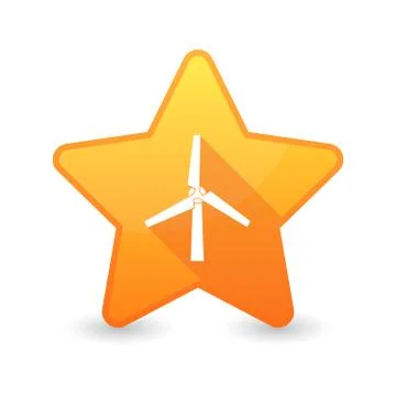 Star icon with a wind generator Stock Illustration