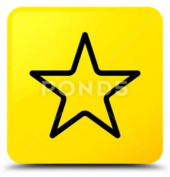 Star icon yellow square button Illustrazione stock