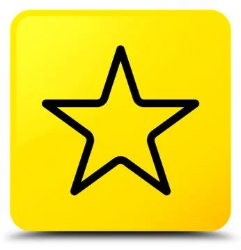 Star icon yellow square button Stock Illustration