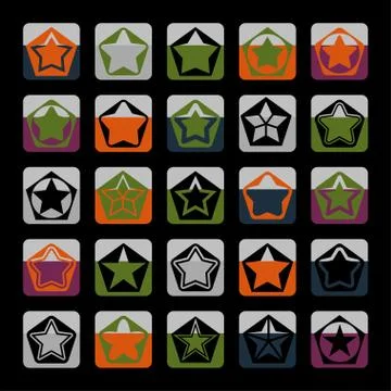 Star icons Stock Illustration