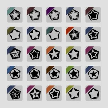 Star icons Stock Illustration