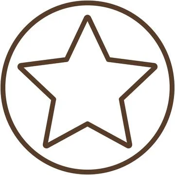 Star inside circle outline flat icon for rating or favorite design. Stock Illustration