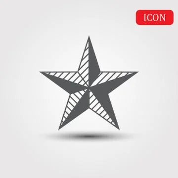 Star Isolated Flat Web Mobile Icon, Vector, Sign, Symbol, Button, Element. Stock Illustration