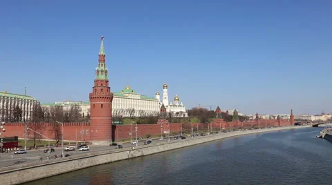 The star of the Kremlin turned against the wind Stock Footage 49689689