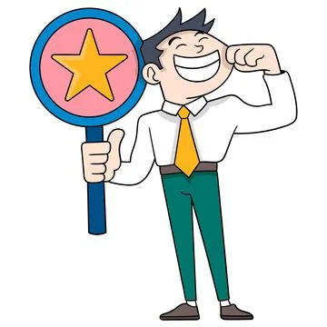 Star label for the most diligent worker in the company Stock Illustration