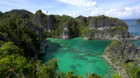 Star Lagoon Karst Islands Viewpoint Raja Ampat Indonesia Vídeo Stock 331637250