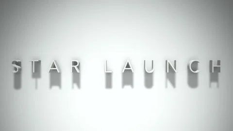 Star launch 3D title animation with shadows on a white background Vídeos de archivo 297588743