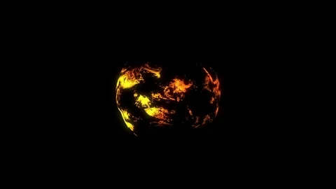 A star with lava flows on the surface rotates in space. Stock Footage 83610232