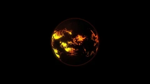 A star with lava flows on the surface rotates in space. Stock Footage 83610255