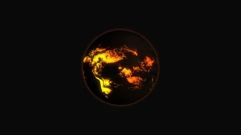 A star with lava flows on the surface in space. Stock Illustration