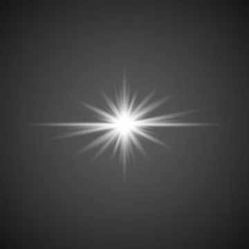 Star lens flare. Lighting effect white spotlight. White glowing light explode Stock Illustration