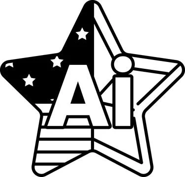 Star with the letters AI on it Stock Illustration