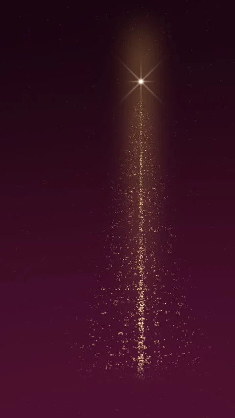 Star-like light descends through purple gradient, trailing sparkling particles Stock Footage 330061173