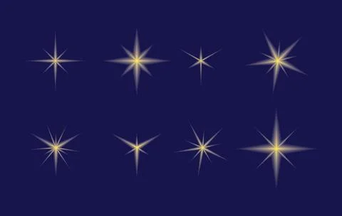Star Light Effect Collection EPS Vector Stock Illustration