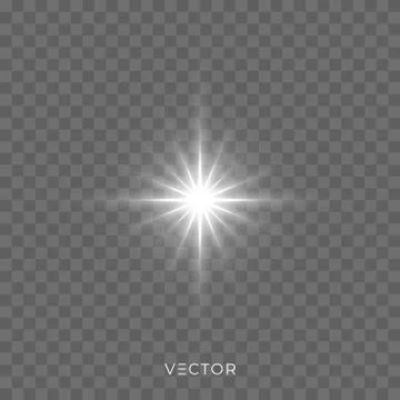 Star light flash, bright sparkle rays and Christmas shiny glitter. Vector sta Illustrazione stock