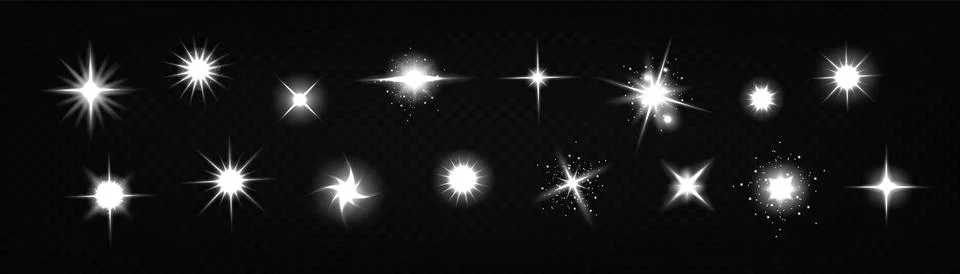 Star light glow, , shiny vector glare and twinkle Stock Illustration