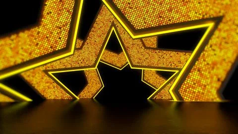 Star Lights Background with star led lights tunnel and copyspace for decorate Stock Illustration