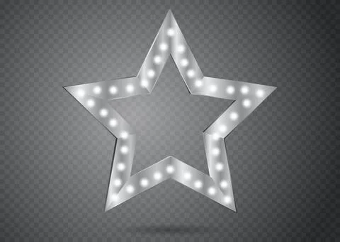 Star with lights isolated. Luxury vector illustration of golden star with shine Illustrazione stock