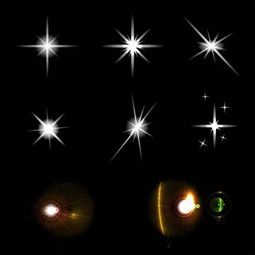 Star lights set Stock Illustration