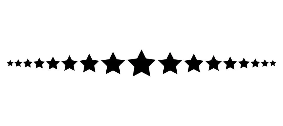 Star line divider vector design footer modern border Stock Illustration