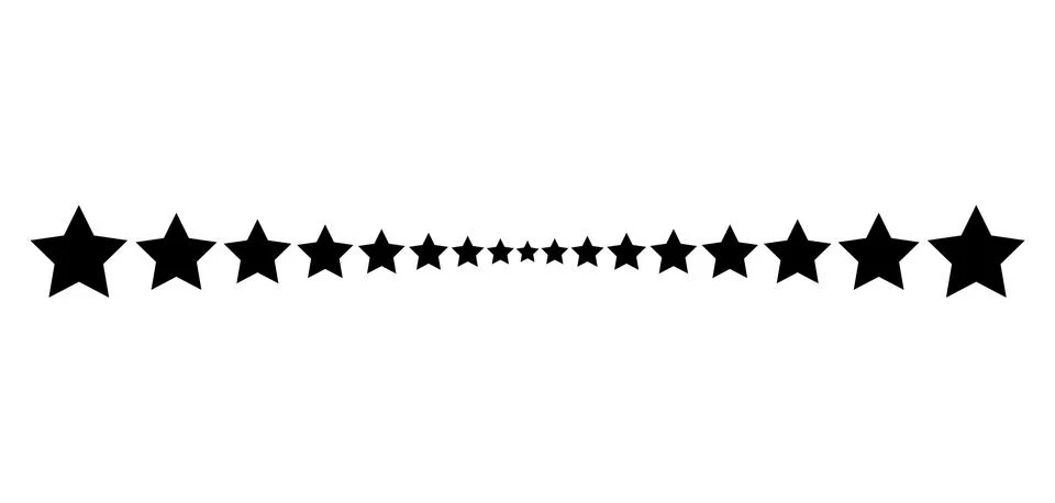 Star line divider vector design footer modern border Stock Illustration
