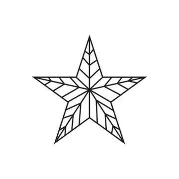 Star line vector icon with leaf style. Stock Illustration