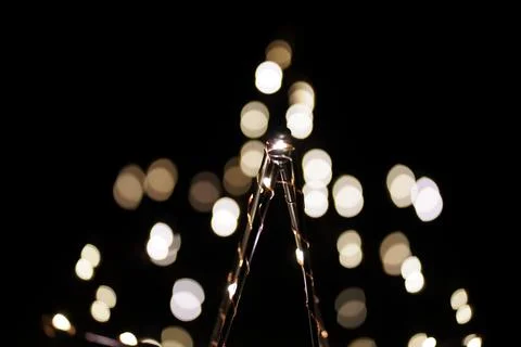 A star is lit up with a bunch of lights Foto stock