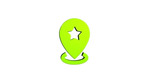 Star location 3d pin map rotating animation spinning in background Stock Footage 313492591