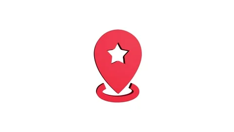 Star location 3d pin map rotating animation spinning in background Stock-Footage 313492606